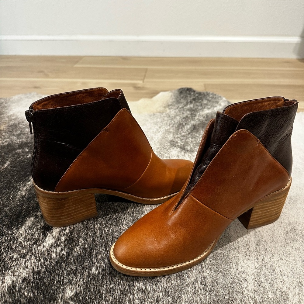 Jeffrey Campbell Two-Tone Leather Ankle Boots